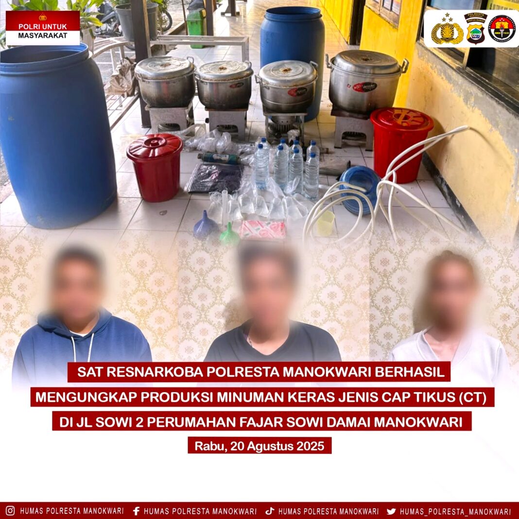 Barang bukti Cap Tikus hasil operasi Sat Resnarkoba Polresta Manokwari