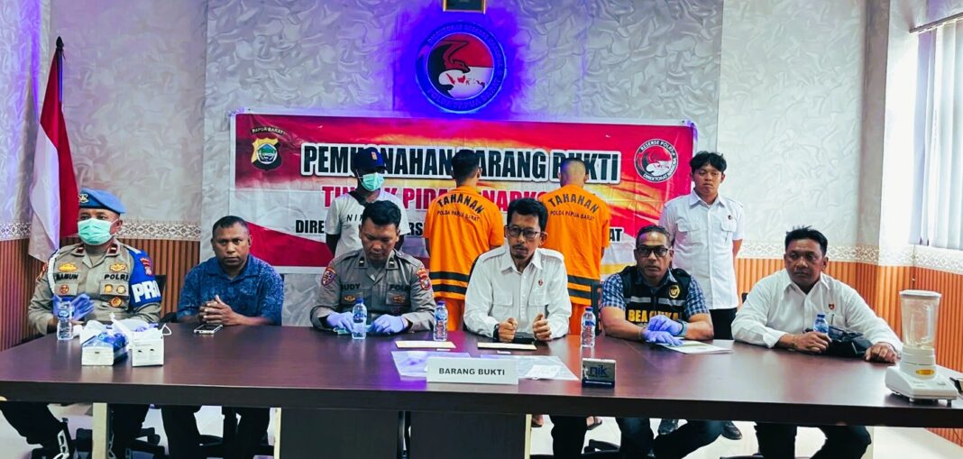 Polda Papua Barat Pemusnahan Sabu