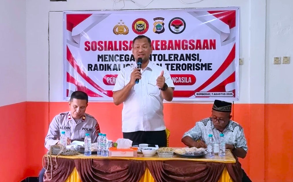 Satgas Densus 88 Sosialisasi Kebangsaan di Bomberay